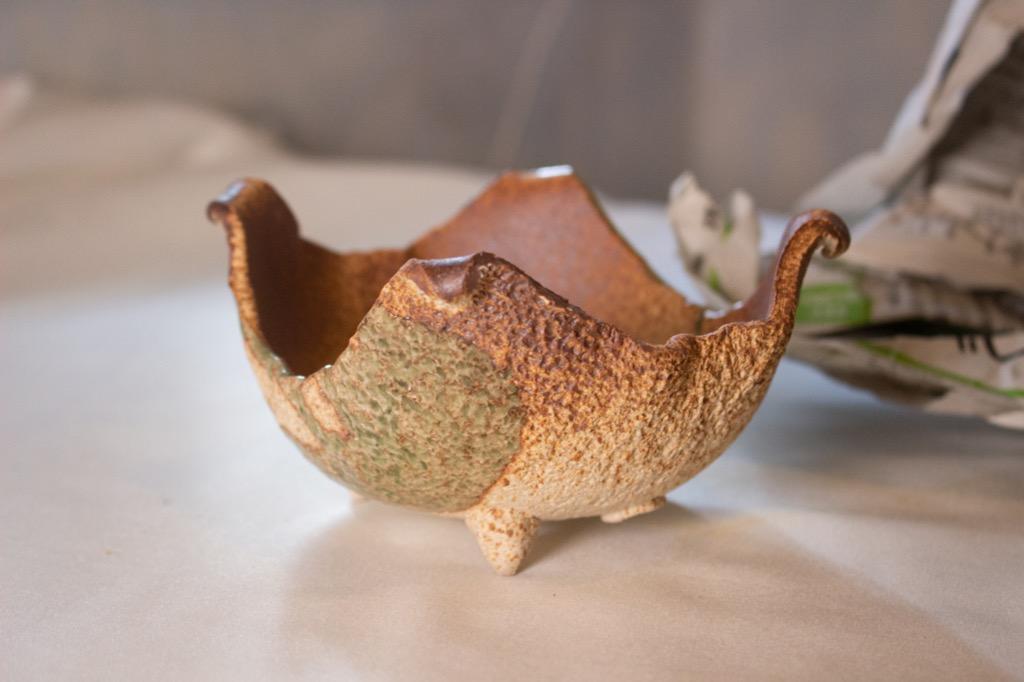 英窯 緣曲茶織部流し手造植木鉢山野草鉢苔鉢 傢俬 家居 Gardening Plants Carousell