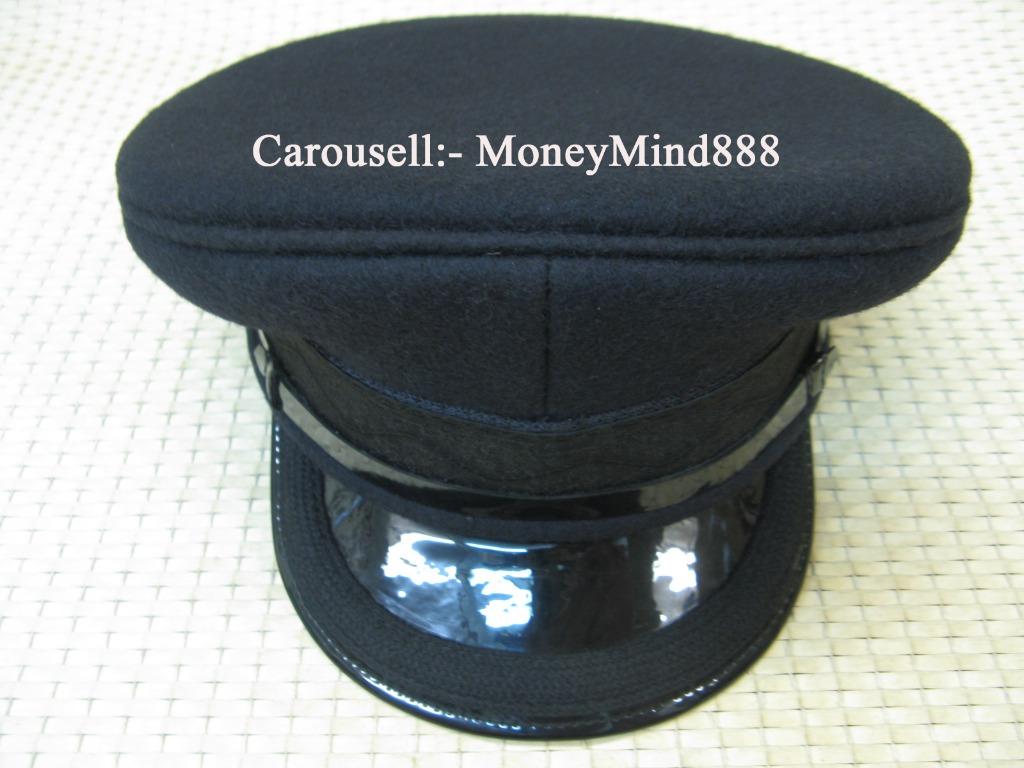 珍藏已久 舊潮記軍帽製造 皇家警察 總督察 黑毛邊大幫帽 連皇家香港警察細帽鈕 全新未用過但珍藏已久