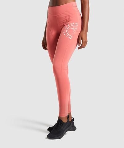 [AUTHENTIC] GYMSHARK LEGACY FITNESS PANEL LEGGINGS - BRICK RED