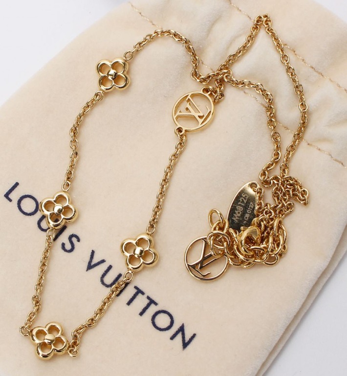 LOUIS VUITTON Flower Full Necklace Silver 333382