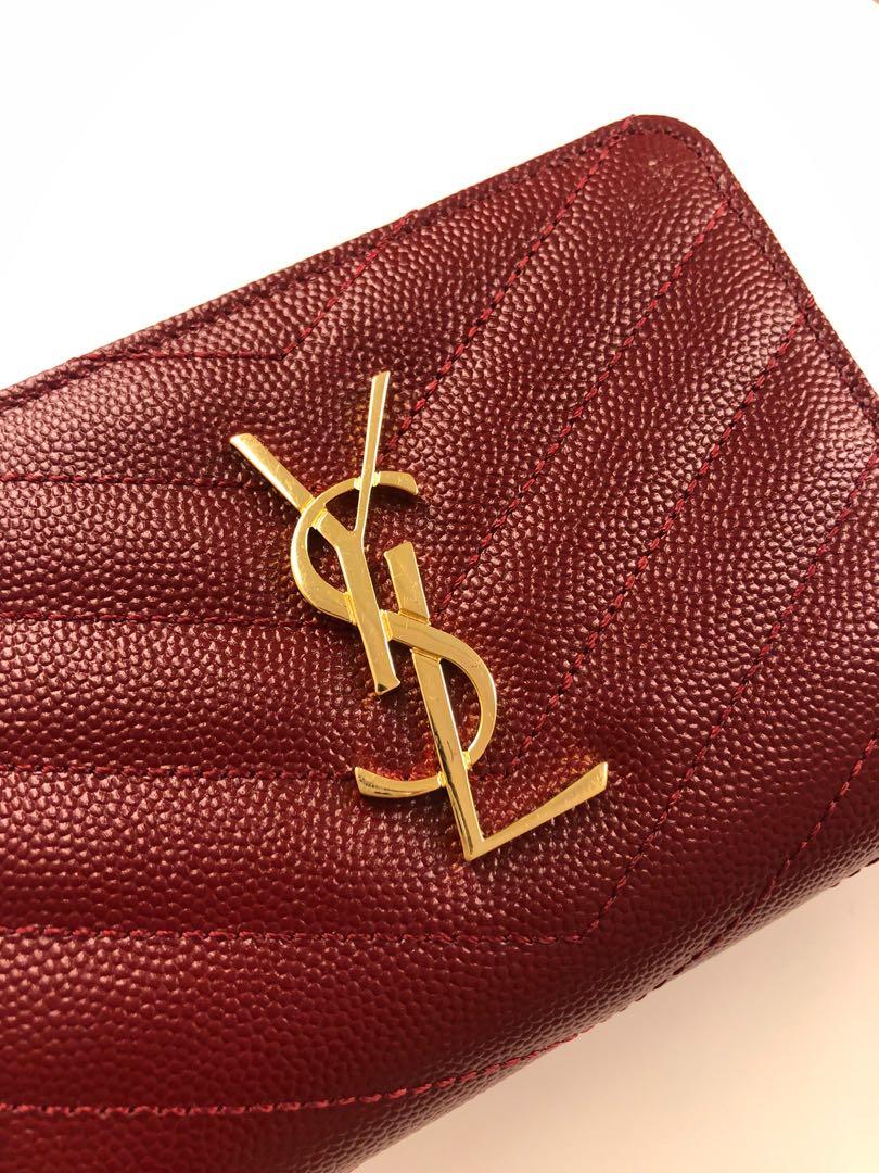 Monogram Compact Zip Around Wallet in Grain de Poudre Embossed Leather –  COSETTE