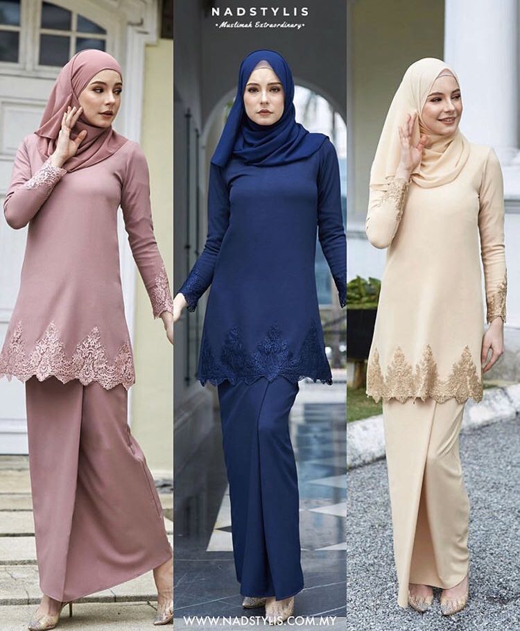 Dusty pink shop baju kurung
