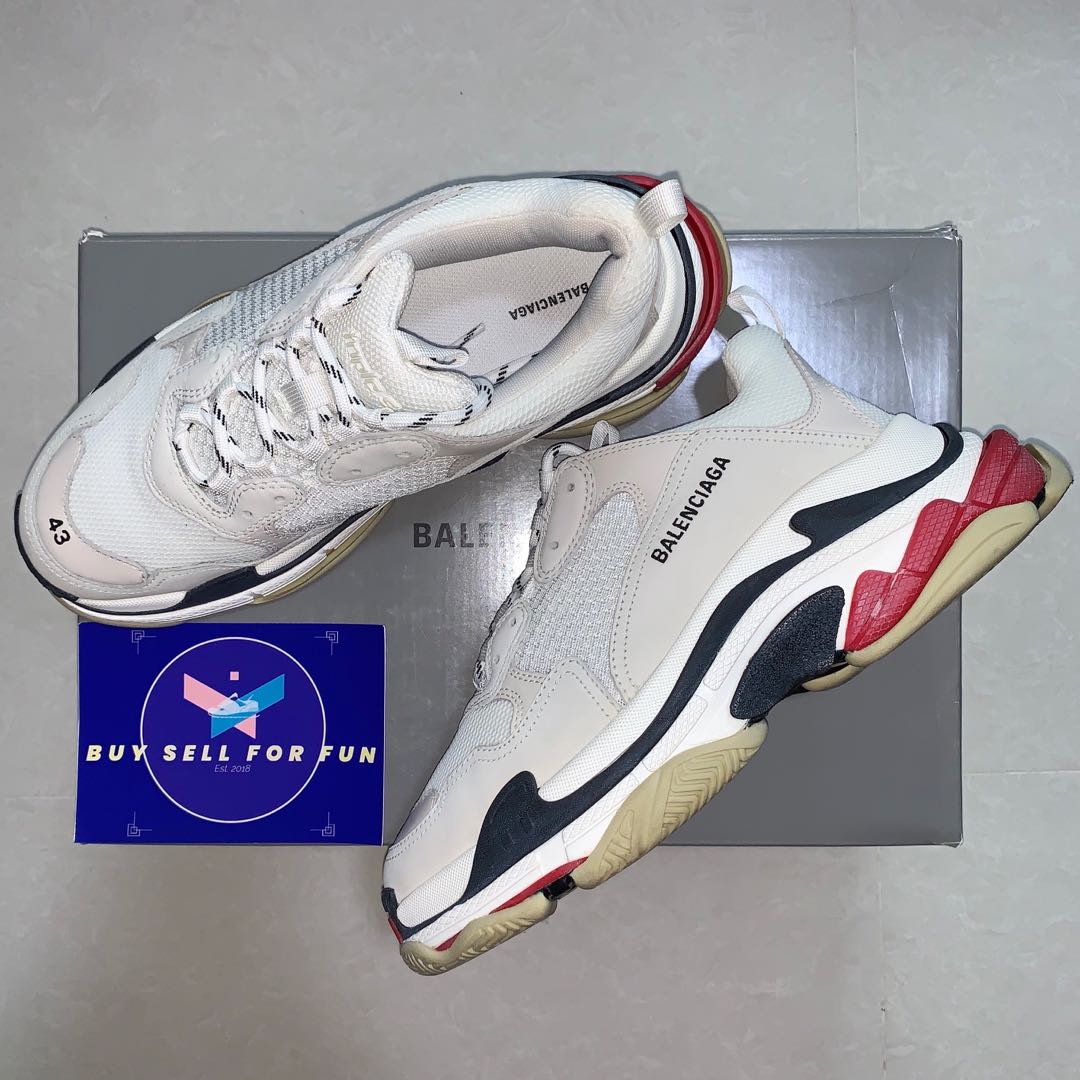 Balenciaga Triple S White Bred Men s Fashion Footwear Sneakers