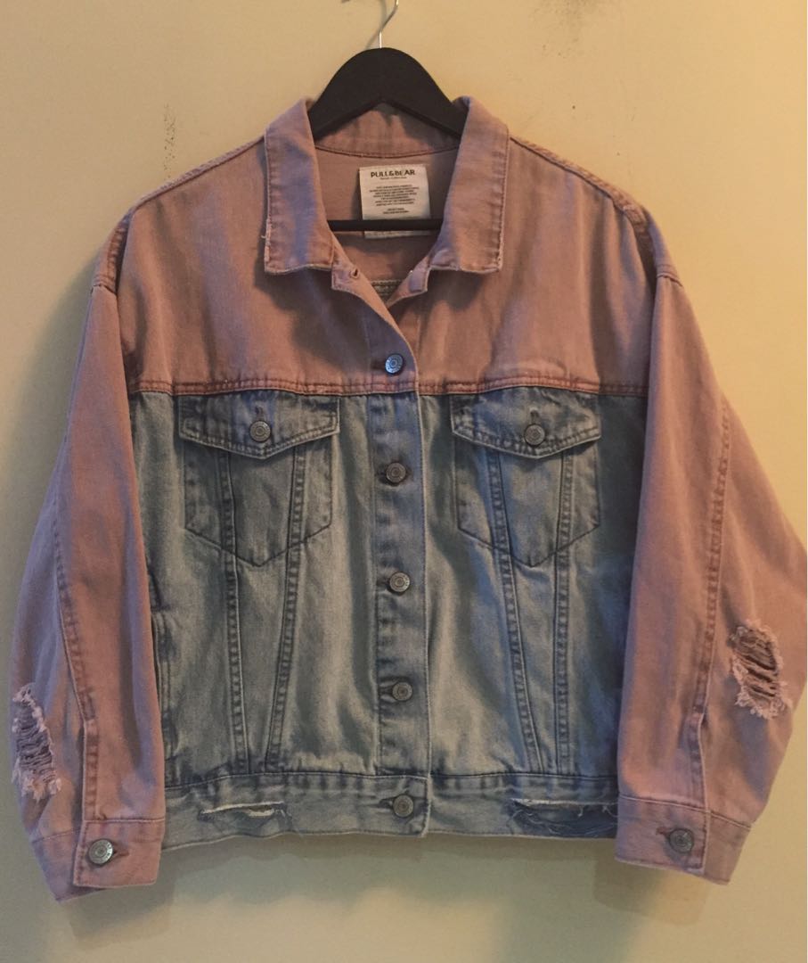 Jaket jeans two tone store