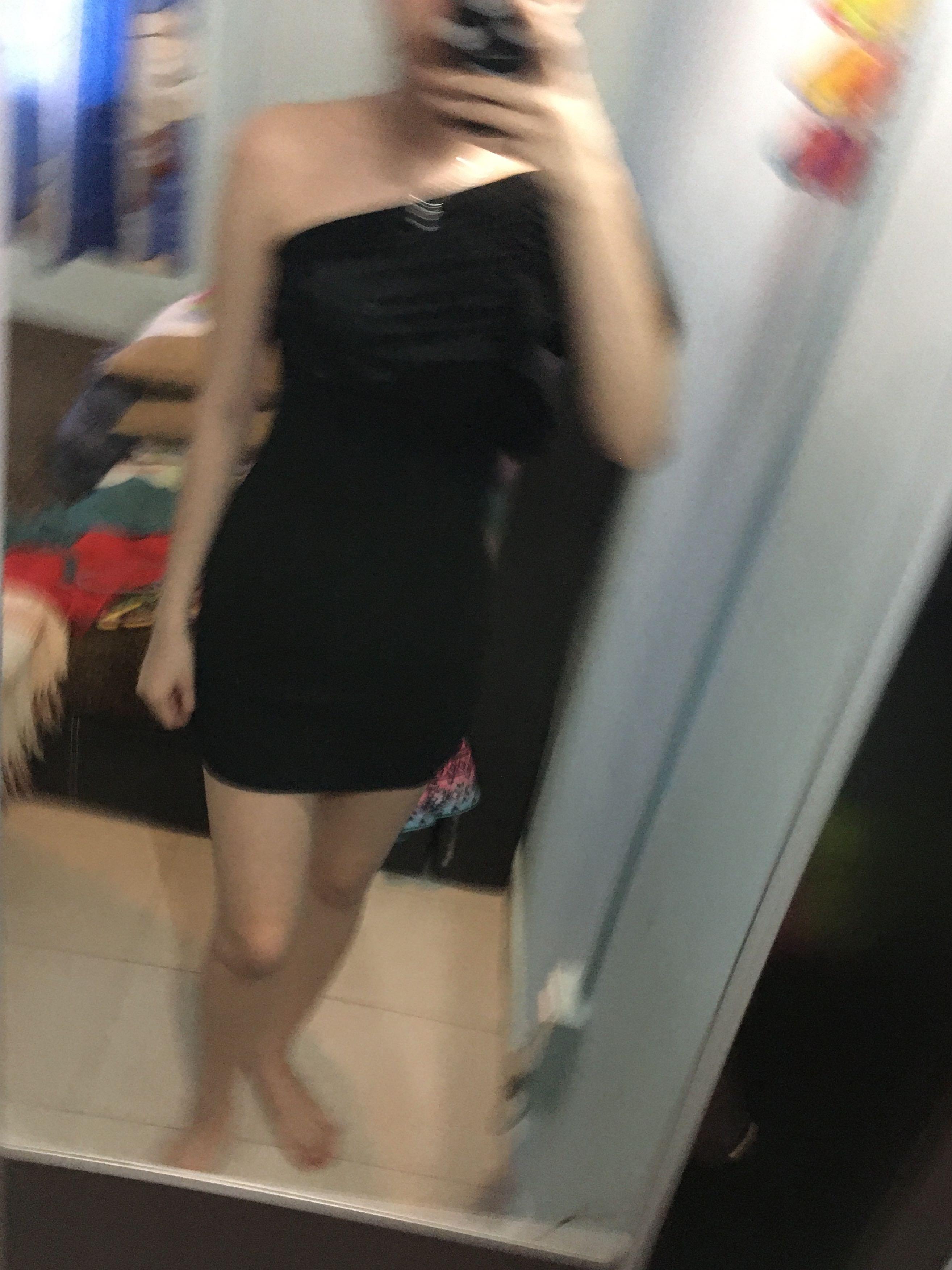 black one side off shoulder dress