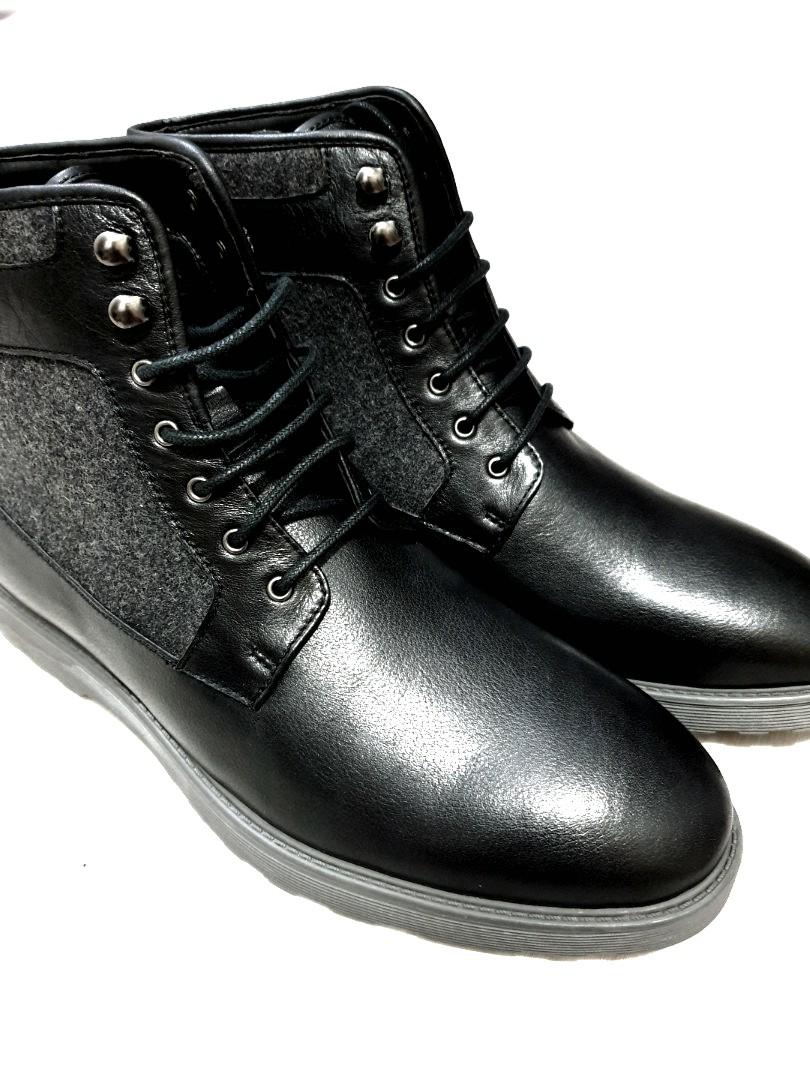 BNIB 2 tone black grey highcut smart casual boots Men s Fashion
