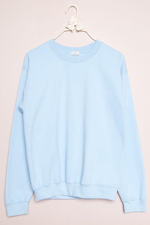 dusty blue sweatshirt