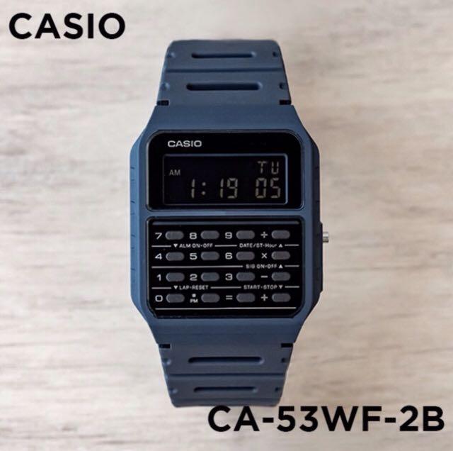 Casio Ca 53wf 2b Calculator Watch Ca53wf 2b Vintage Digital Quartz Ca53 Blue Brand New Men S Fashion Watches Accessories Watches On Carousell