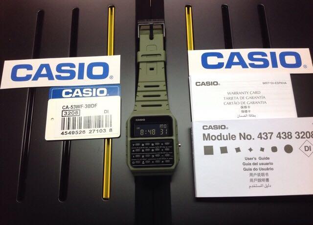 Casio Ca 53wf 3b Calculator Watch Ca53wf 3b Vintage Digital Quartz Ca53 Green Brand New Men S Fashion Watches On Carousell