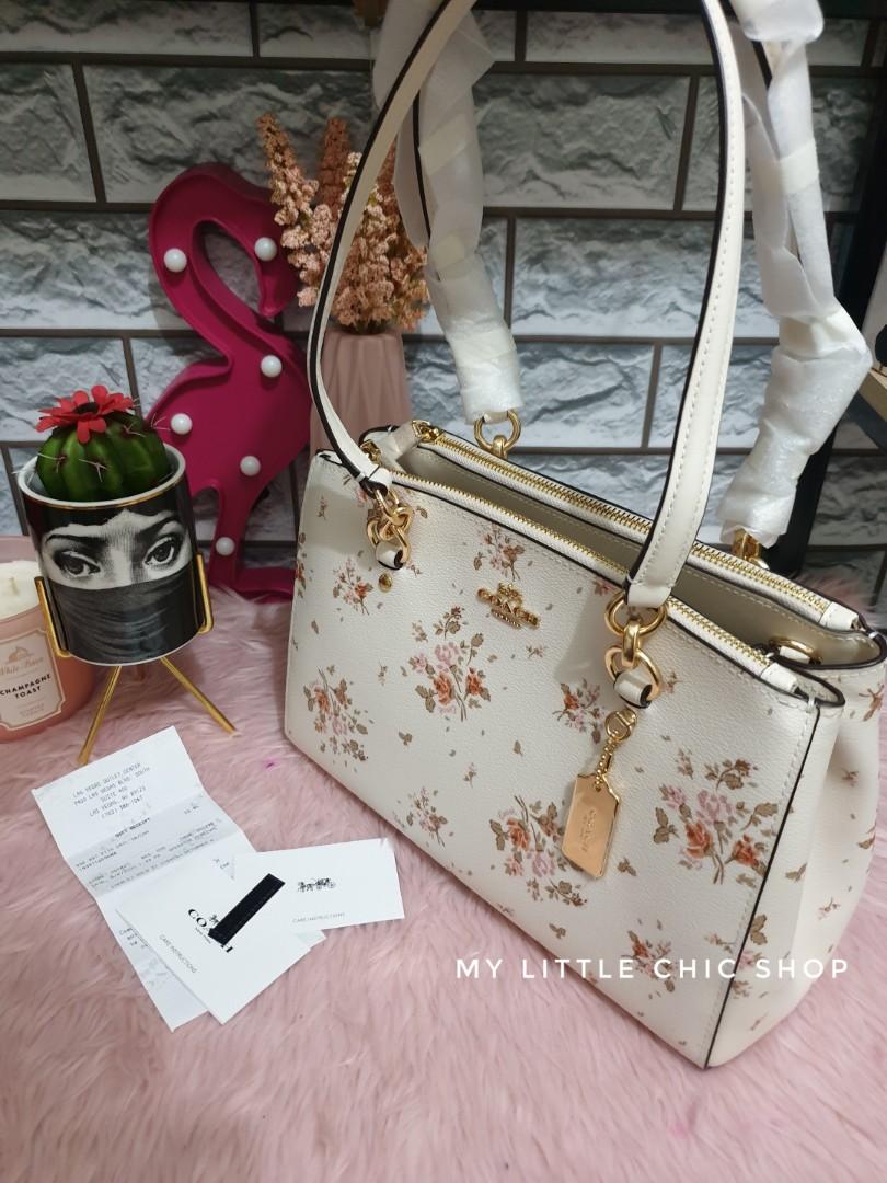 Coach etta carryall online with rose bouquet print