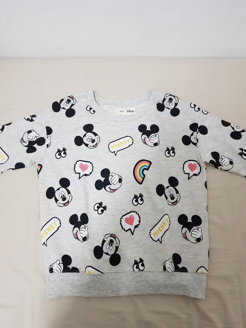 Crewneck Bershka Mickey Mouse Print Sweater Original Authentic