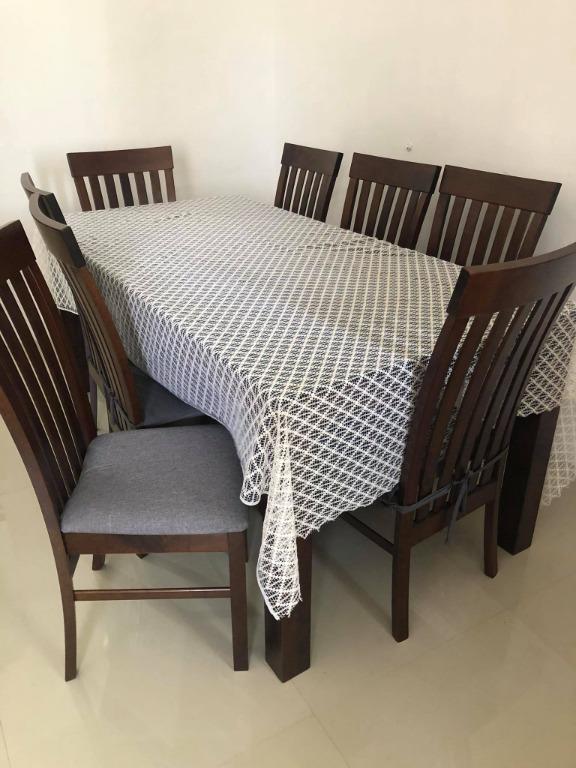 Dining table 8 seater (Malaysian Wood), Furniture & Home Living ...