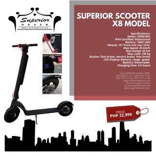 ELECTRIC SCOOTER X8 / 10Ah / 10000mAh / lithium battery / waterproof / lightweight / foldable / throttle / lcd display
