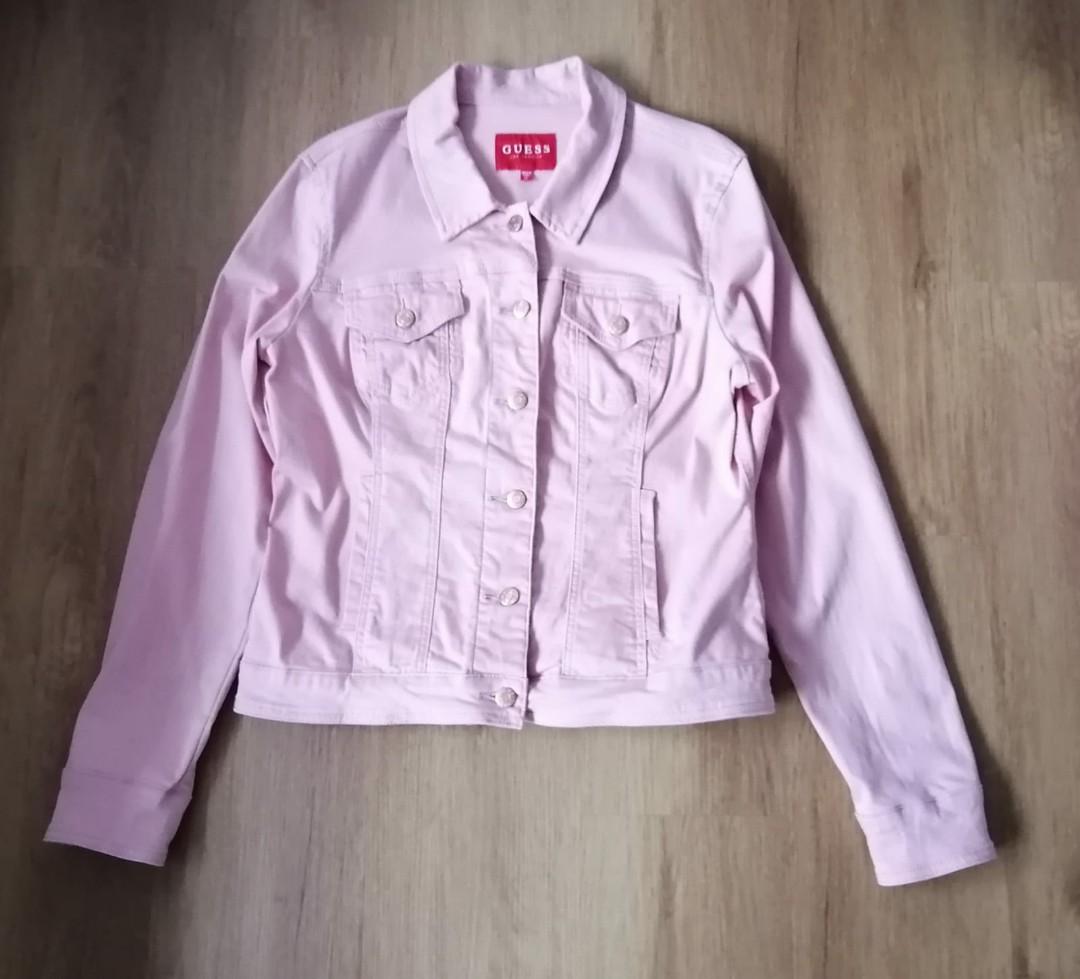 guess pink denim jacket