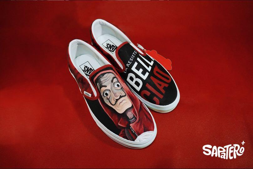 Custom vans old skool,la cassa de papel ,custom sneakers , custom