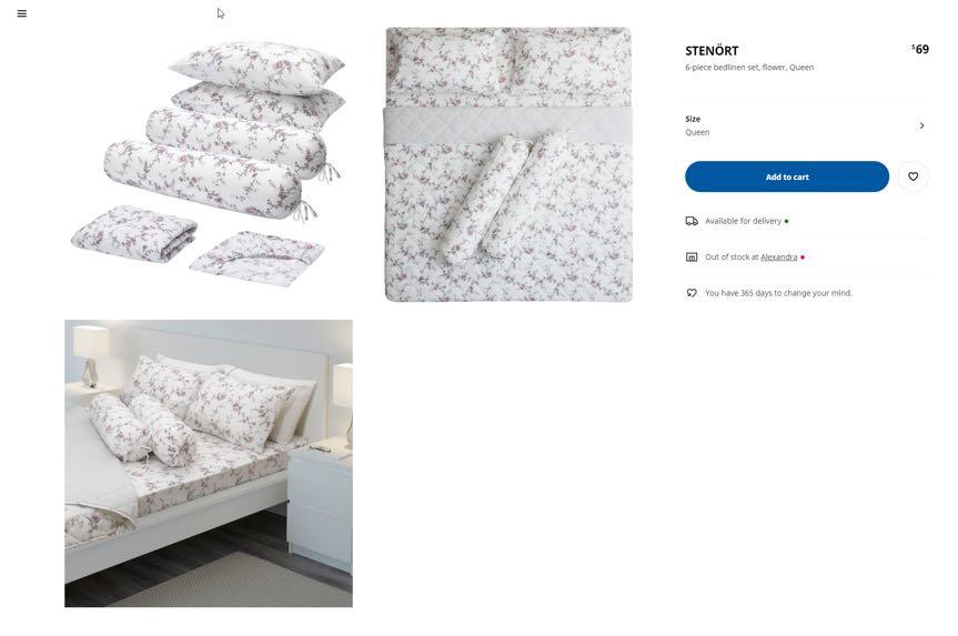 Ikea 6pc Bed Linen Set Stenort Furniture Home Decor Cushions Linen On Carousell