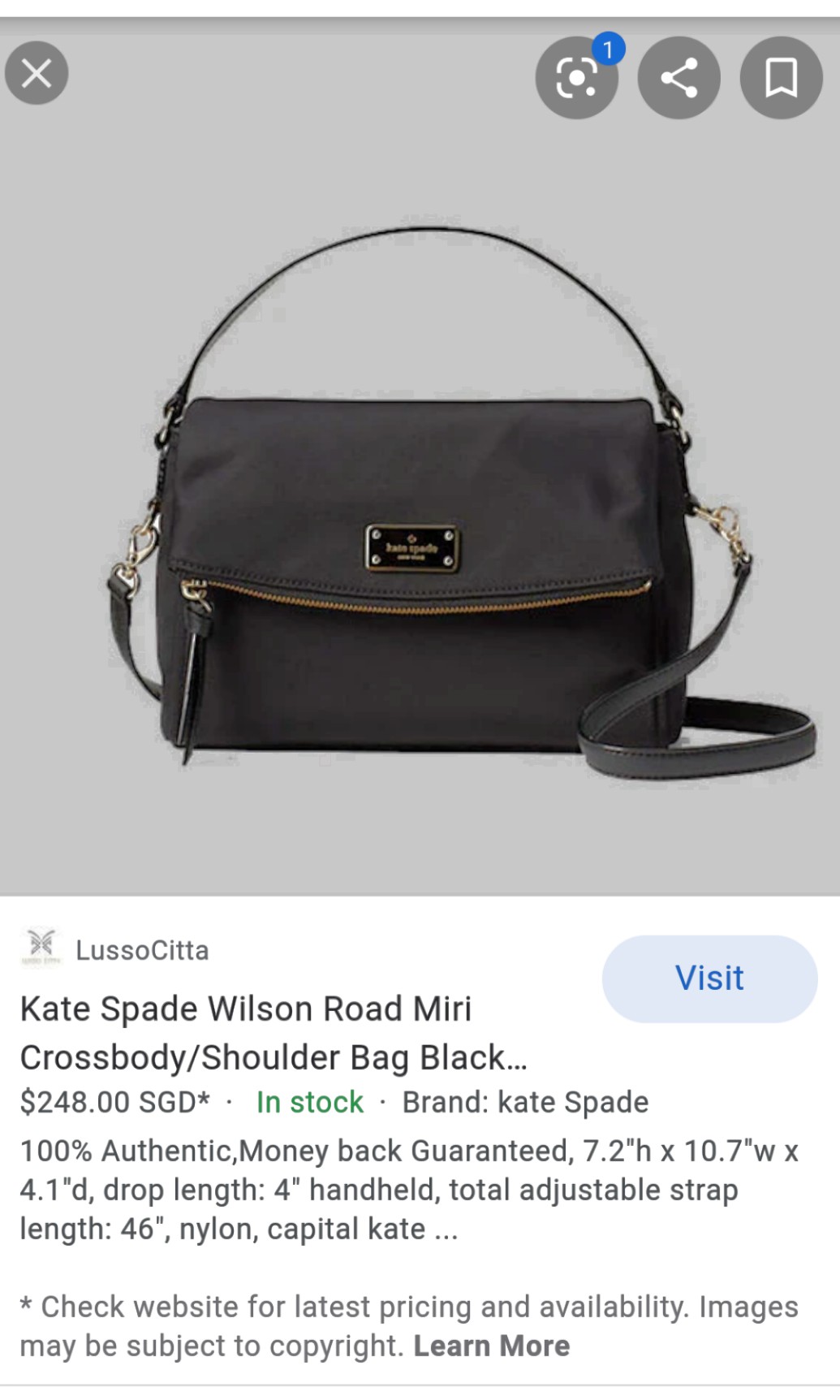 Kate Spade Wilson Road Miri Crossbody Shoulder Bag Black WKRU4921 Luxury Bags Wallets on Carousell