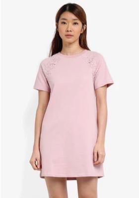 light pink t shirt dress