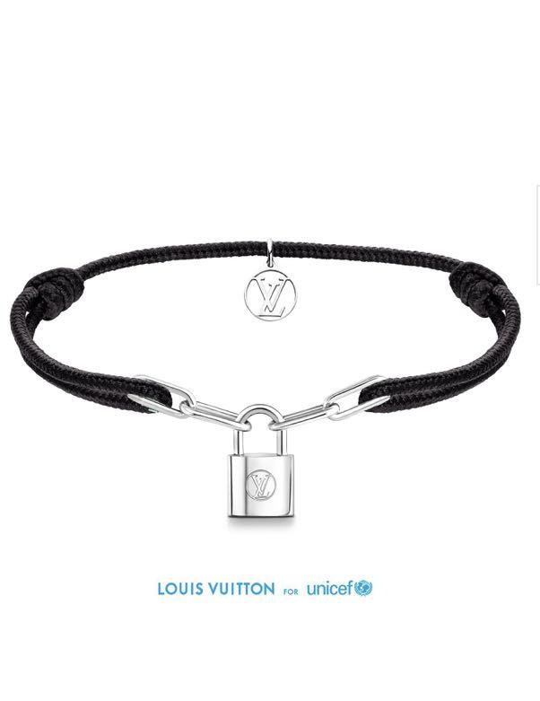Louis Vuitton Bracelet Silver Lockit Fluo Q95590 Fuchsia Pink SV