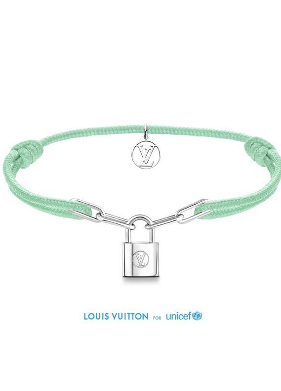 Louis Vuitton Bracelet Silver Lockit Fluo Q95590 Fuchsia Pink SV