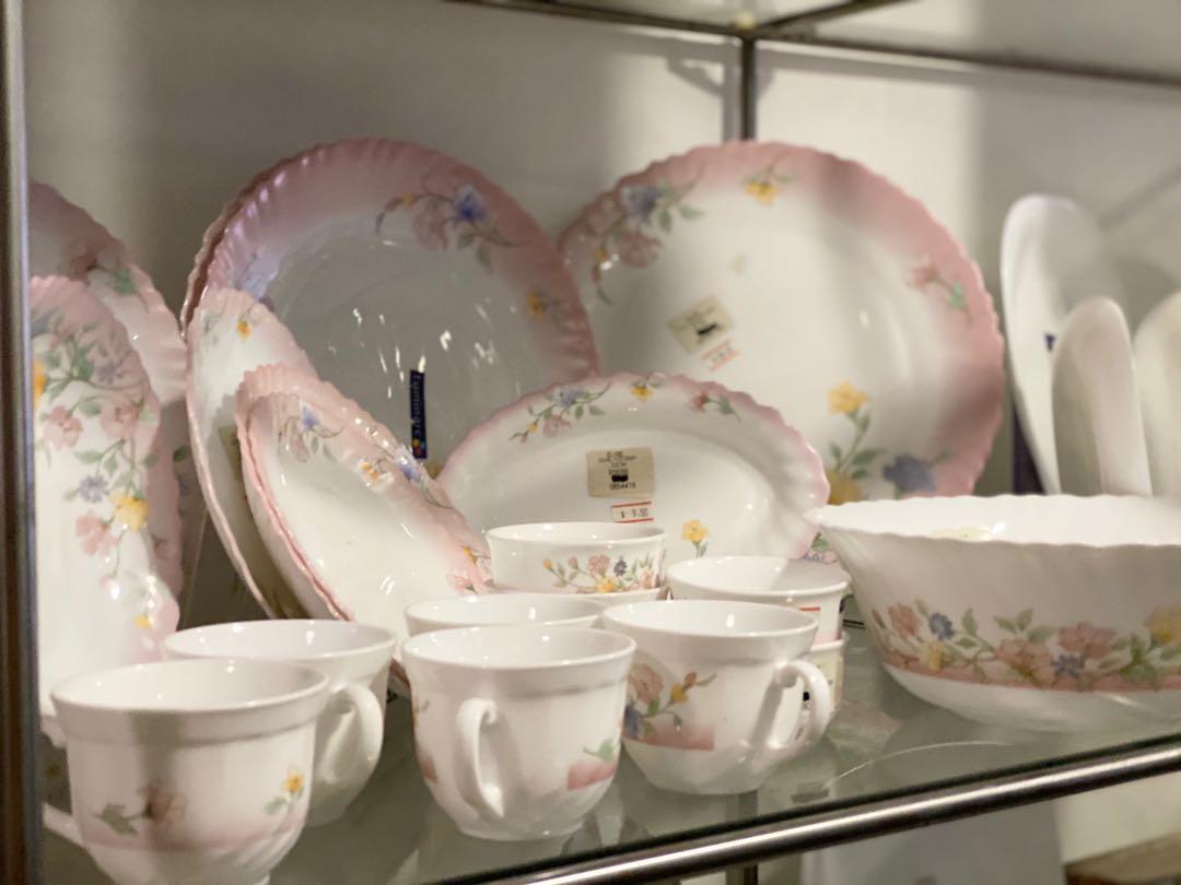 Luminarc 20pc Dinner plates set elise or florine design Showroom display clearance sale