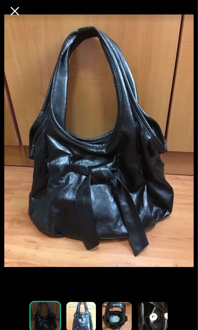Mango bow store leather bag