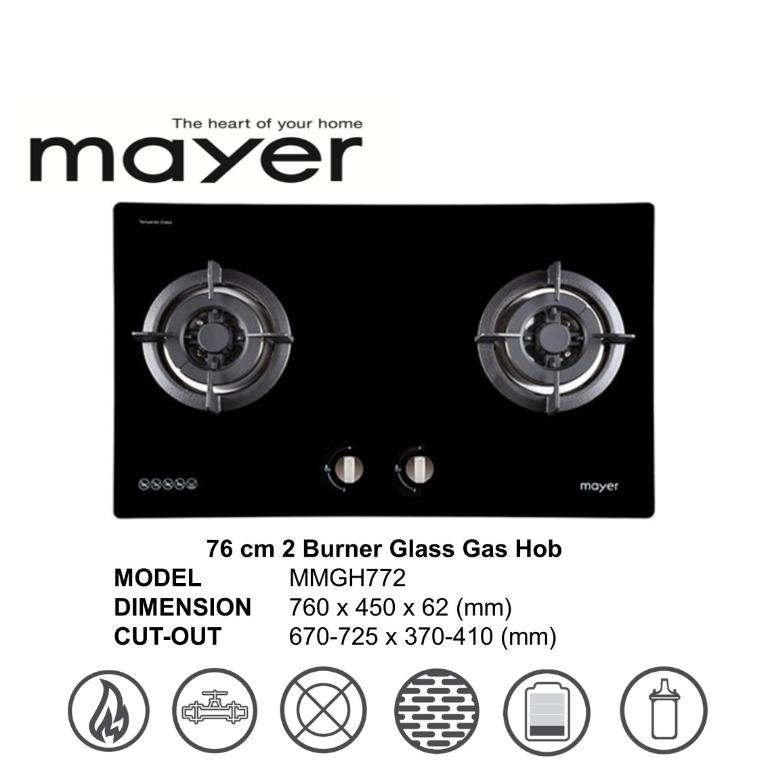 Mayer Glass Kitchen Gas Hob 2 And 3 Burner Home Appliances Kitchenware On Carousell