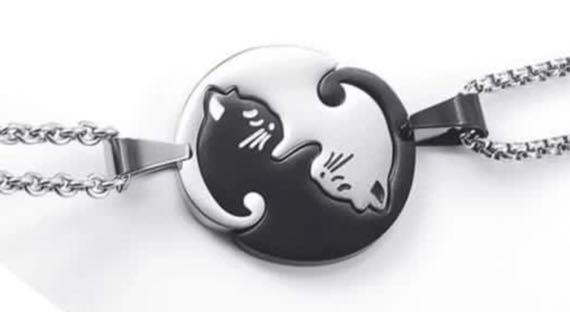 Cat discount couple necklace