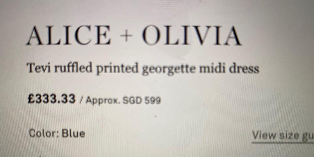 NEW Alice Olivia Dress New w tags Women s Fashion Dresses