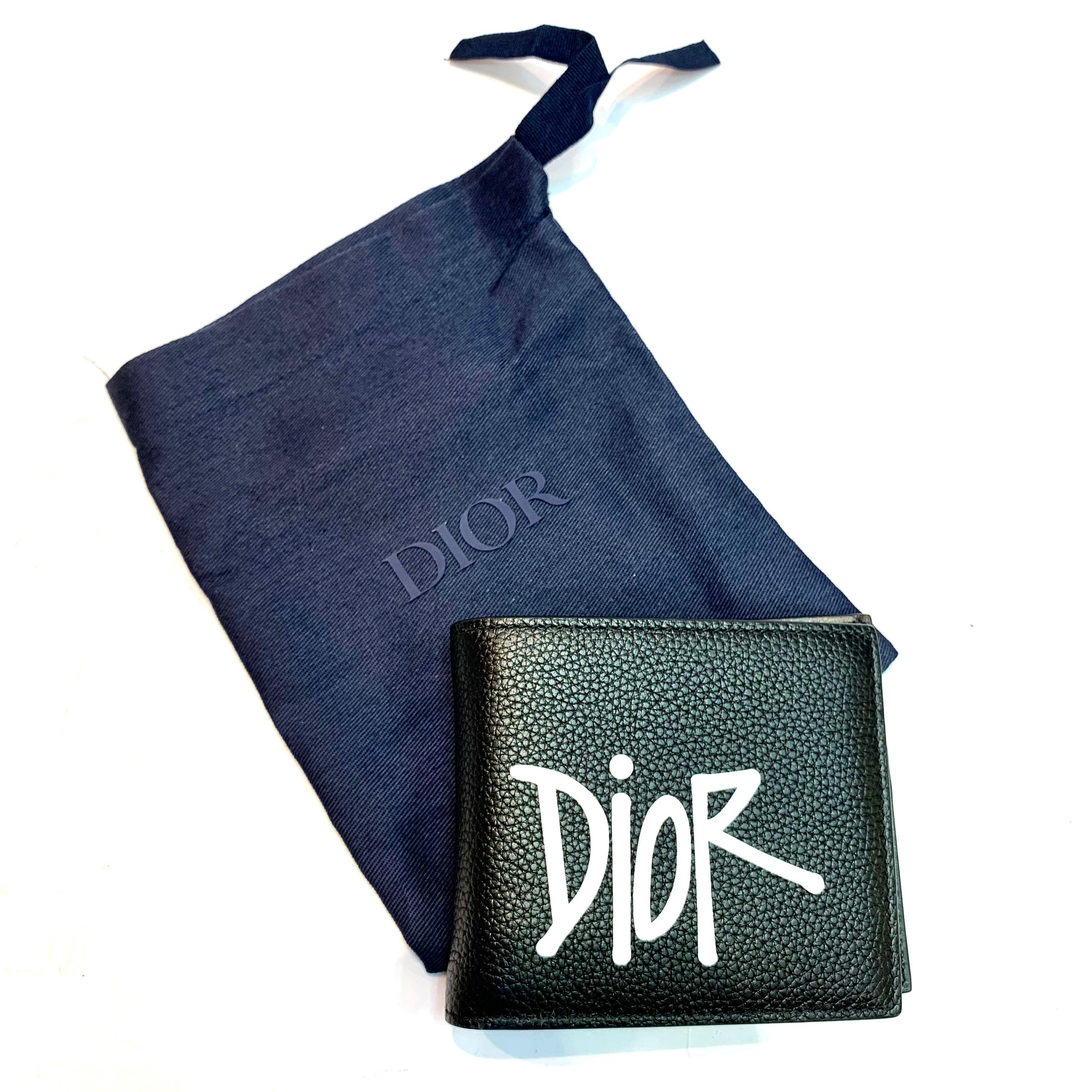 Black grained calfskin with dior and shawn signature new arrivals