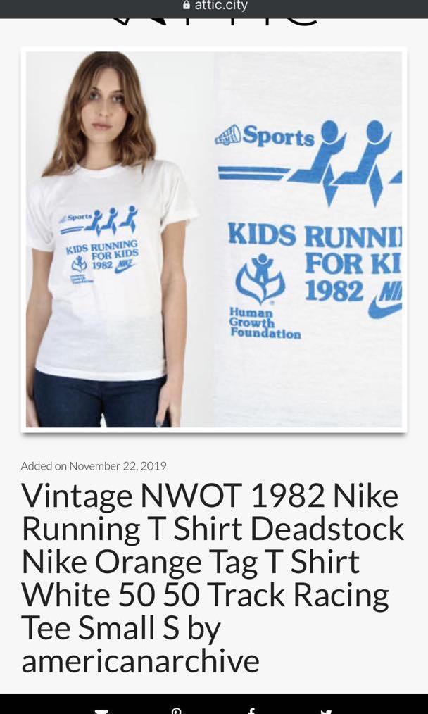 Vintage NWOT 1982 Nike Running T Shirt Deadstock Nike Orange Tag, American  Archive