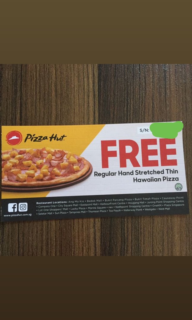 Pizza Hut Free Person Pizza Entertainment Gift Cards Vouchers On Carousell