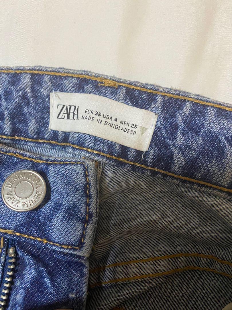 Rare always sold out Zara mom jeans in navy blue, Women's Fashion