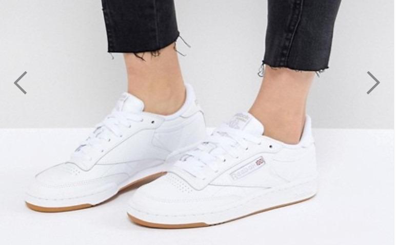 reebok classic club c 85 trainers in white and gum