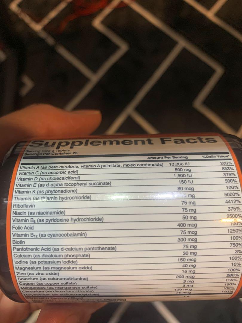 Rivalus Rivalmen Rivalus Rival Men Multivitamin, Health & Nutrition, Health Supplements ...