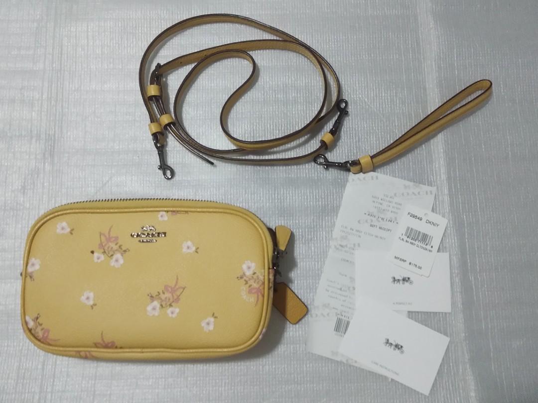 Sadie Crossbody Clutch with Floral Bow Print Sunflower Floral Bow Dark Gunmetal