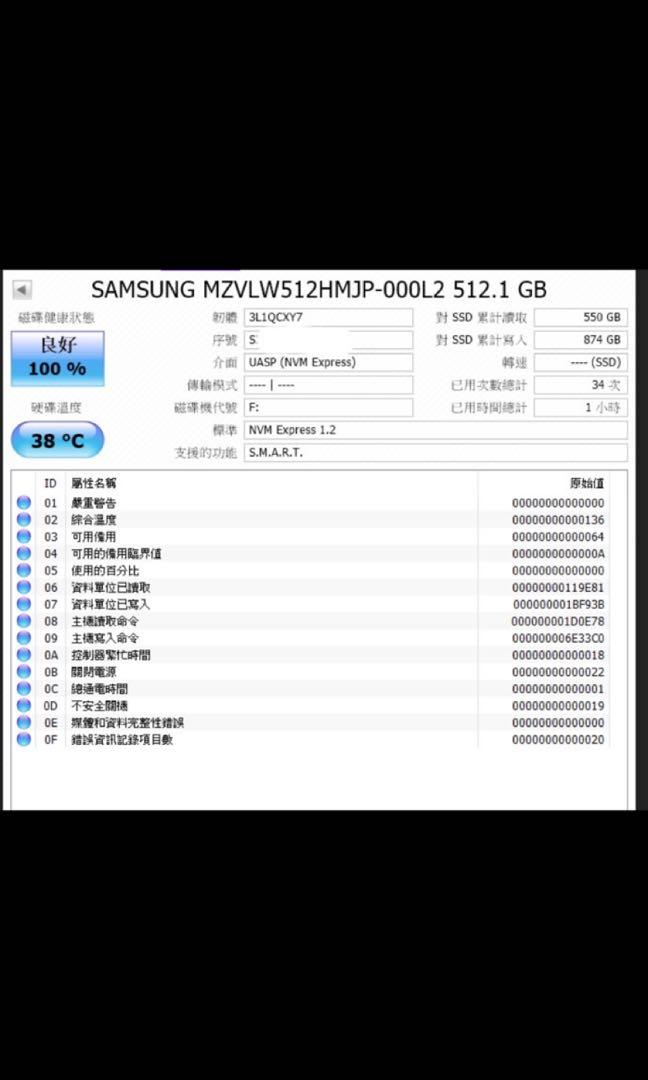 SAMSUNG 512GB PM961 PCle NVMe SSD M.2, 電腦＆科技, 手提電腦- Carousell