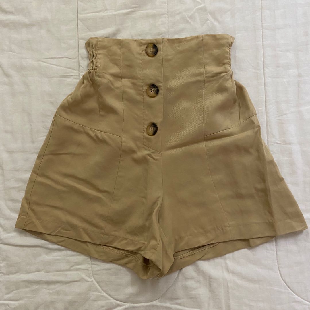 tan high waisted shorts