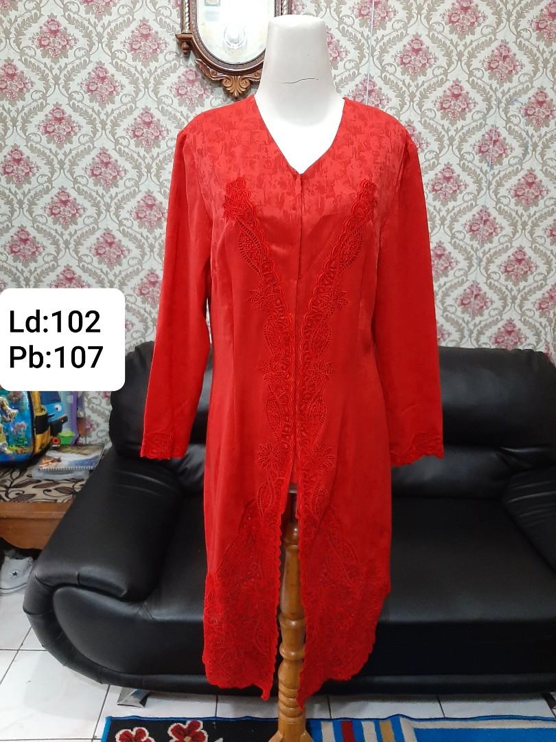 Tunik Kebaya Bordir Red B250 Fesyen Wanita Pakaian Wanita Gaun Rok Di Carousell