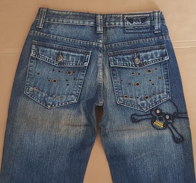 Vintage R R Clothing Rock Republic Designer Denim Jeans Haute Couture Jeans Pants Trousers Usa Skull Head R R Studs Buttons Luxury R R Lifestyle Rock Star Retro Apparels Vintage Collectibles Vintage Collectibles