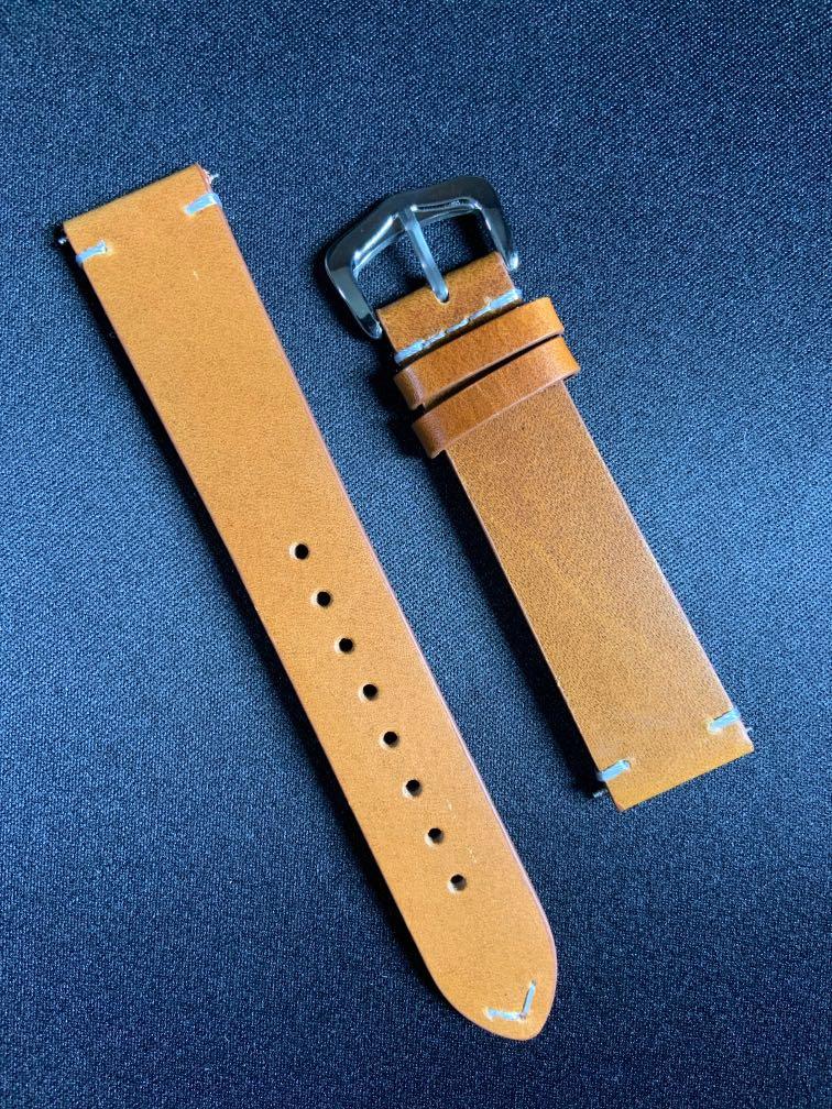 Vintage Leather Watch Strap 20mm, Luxury, Watches on Carousell