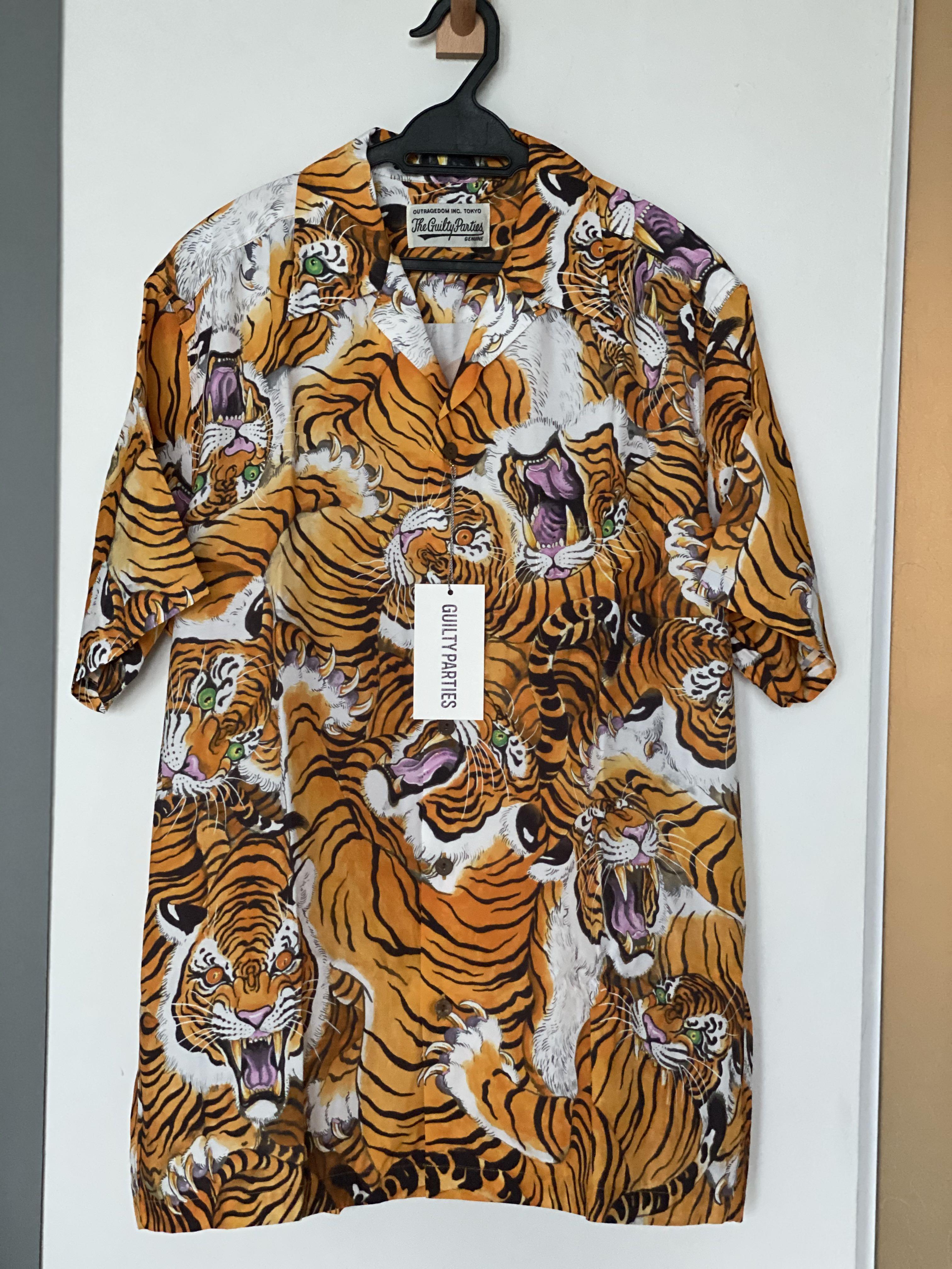 Wacko Maria x Tim Lehi Tiger Allover Hawaiian Shirt, Men's Fashion 