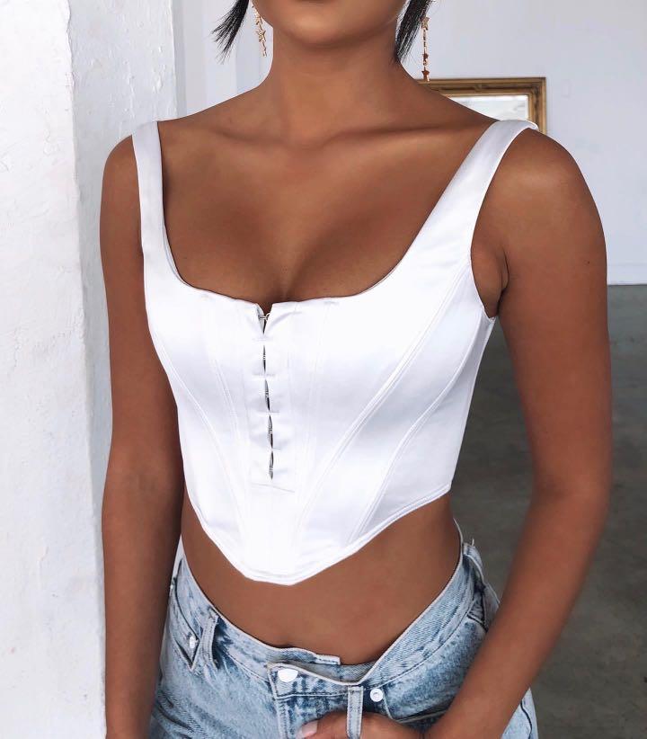white corset bustier
