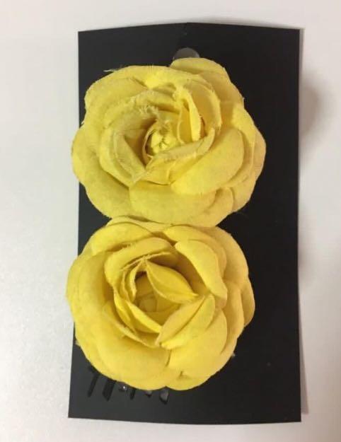 yellow rose hair accessories