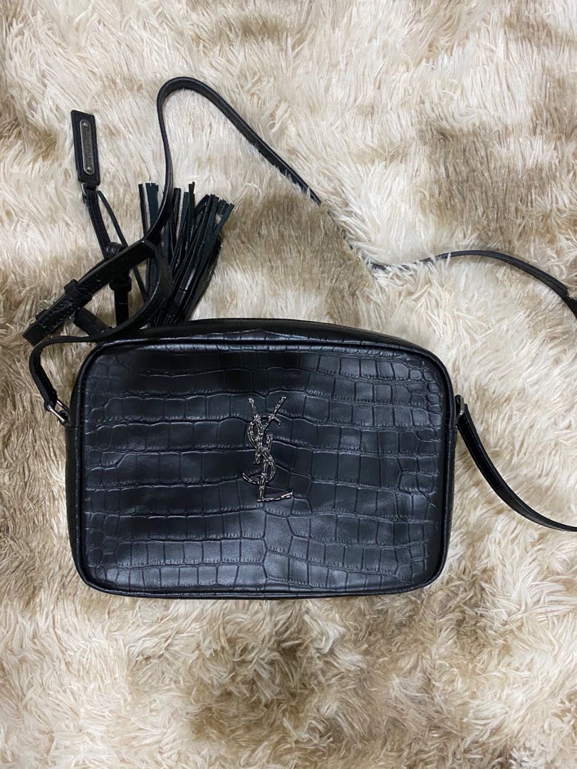 Ysl croc sales embossed camera bag