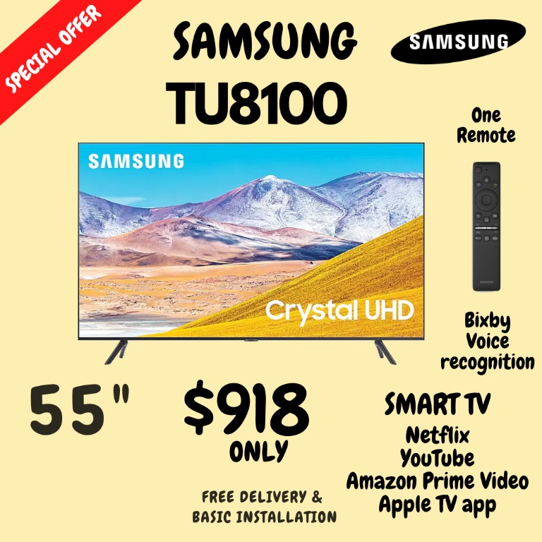 2020 Model Samsung 55tu8100 Crystal Uhd 4k Smart Tv 55 Inch Brand New Home Appliances Tvs Entertainment Systems On Carousell