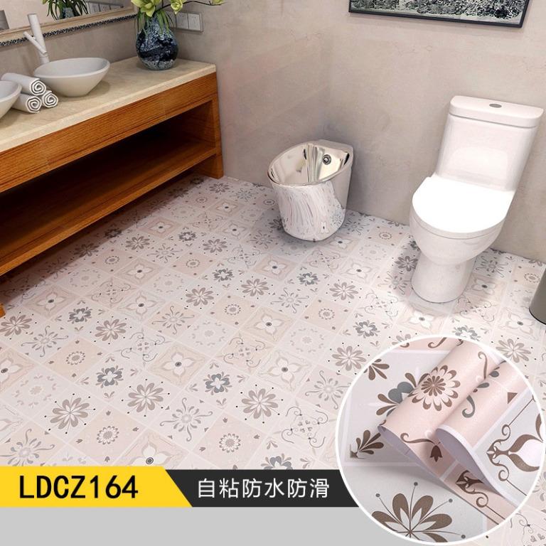 5m Bathroom Waterproof Floor Tiles Wall Stickers Self Adhesive Floor Stickers Kitchen Wallpaper Ground Non Slip Bohemian Film Home Furniture Others On Carousell
