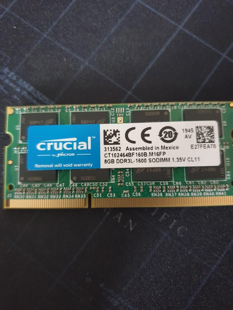 8gb Ddr3l 1600mhz Laptop Ram Electronics Computer Parts Accessories On Carousell
