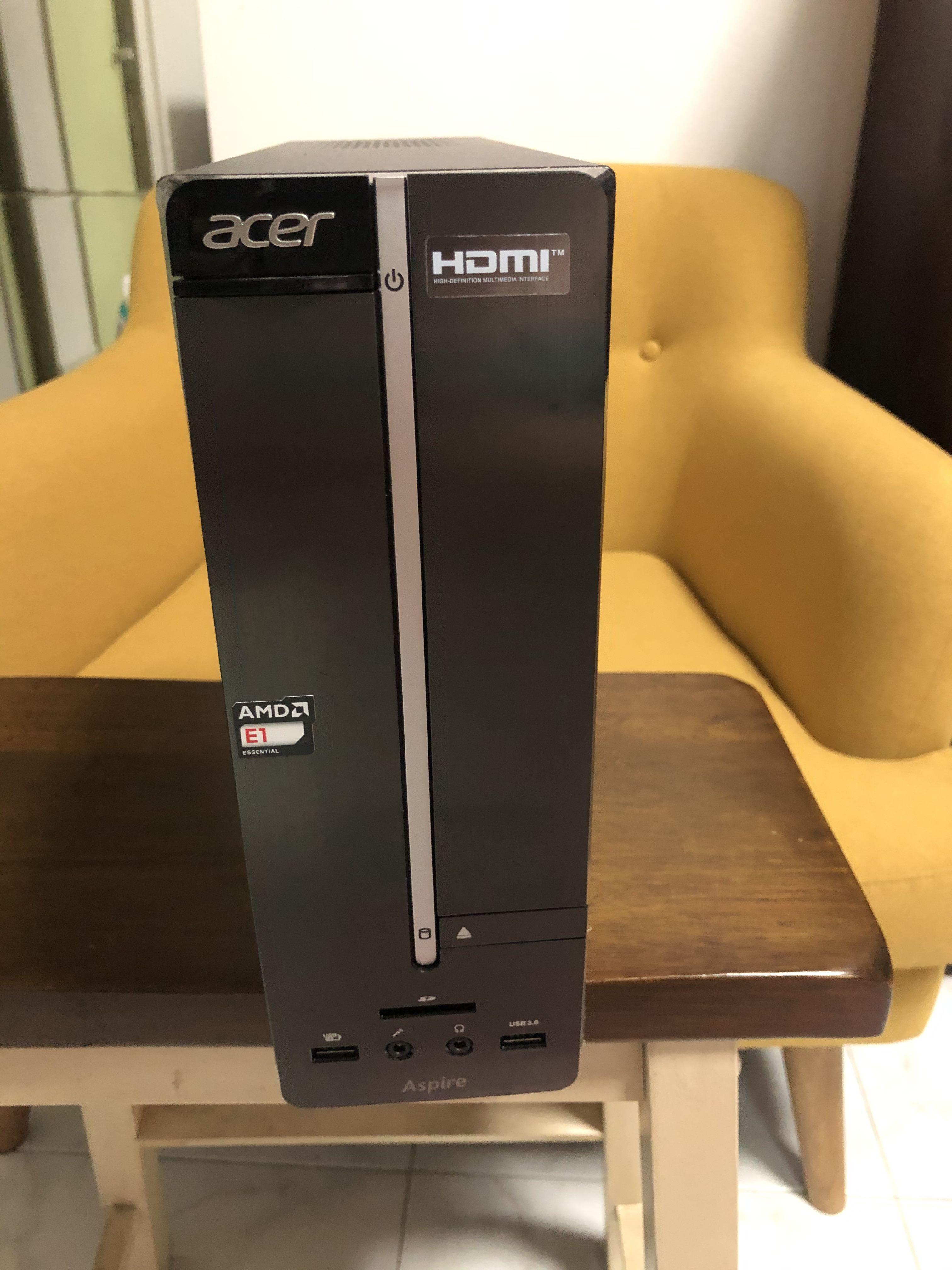 Acer Amd E1 Desktop 8gb Ram 128gb Ssd Windows 10 Pro Electronics Computers Desktops On Carousell