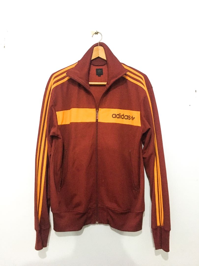 maroon adidas track jacket